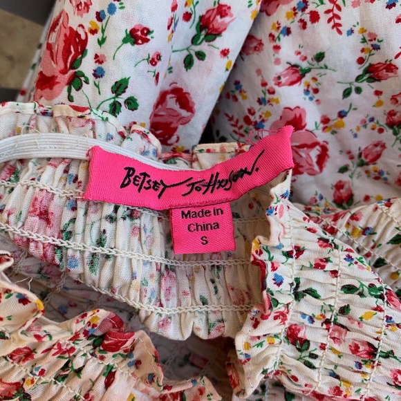 Vintage Betsey Johnson 90 2000 y2k Corset Floral Halter Strapless Full Sun Dress - Picture 7 of 17